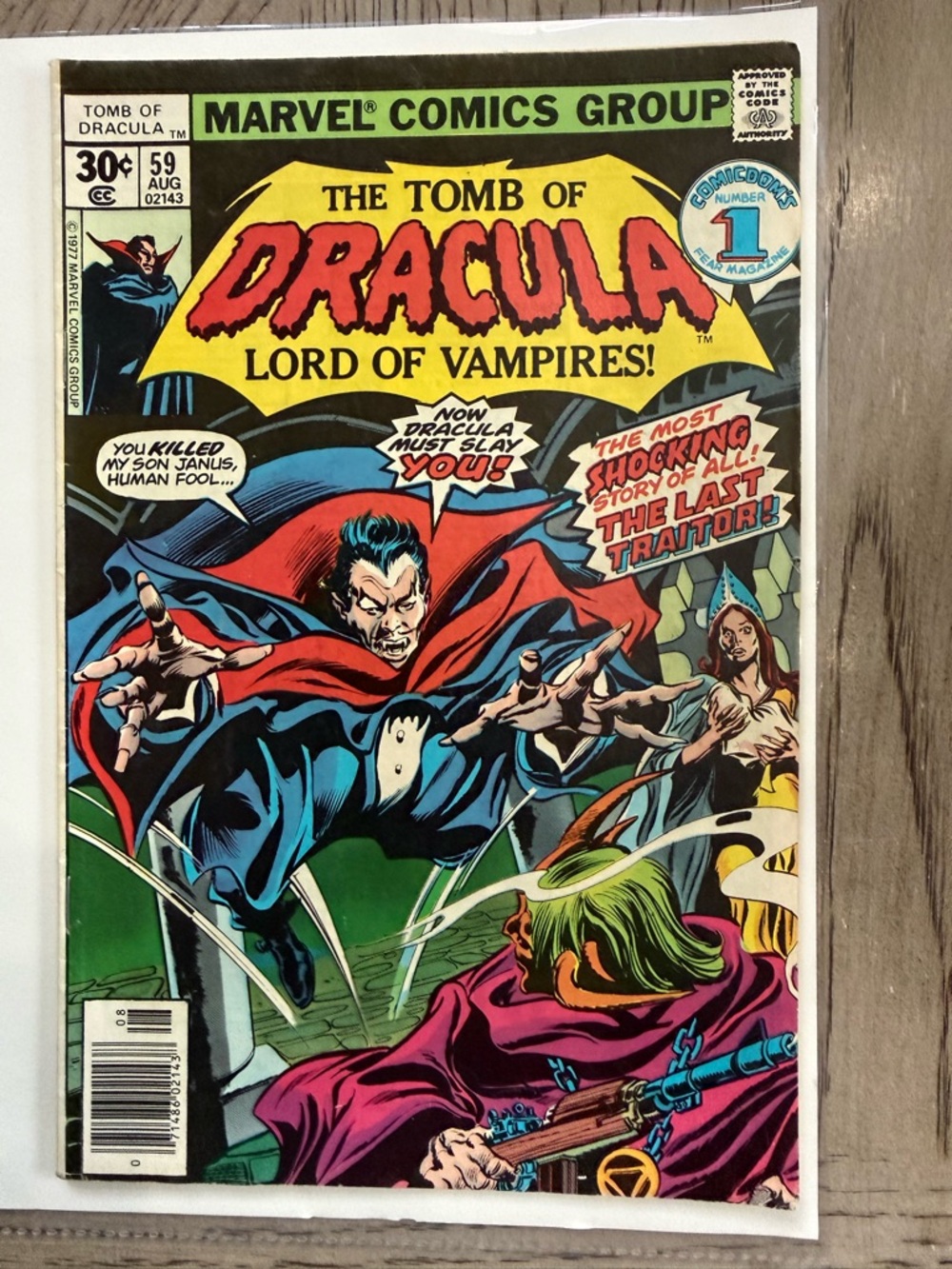 Marvel Comics Bronze Age Vintage Comic Book The Tomb of Dracula #59 1977 Dracula